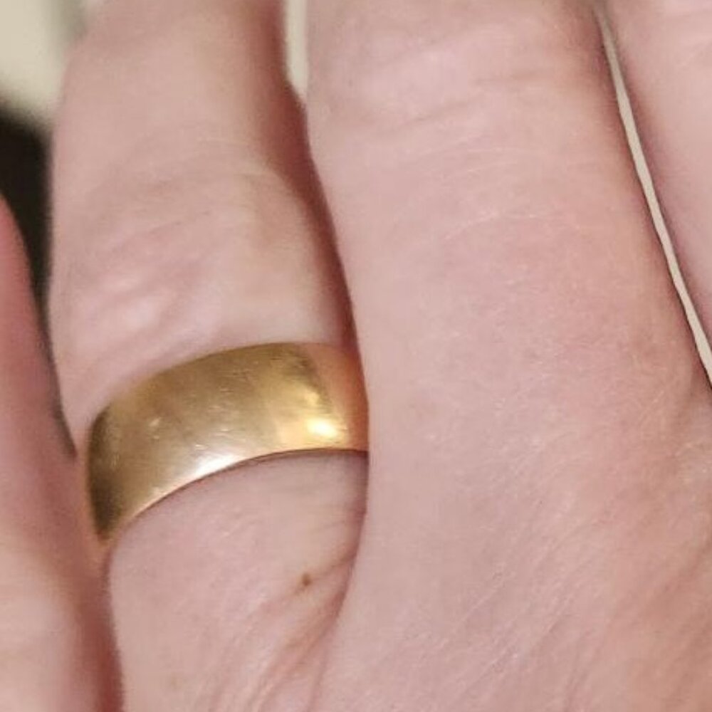 VINTAGE- 14K Solid Gold Band Ring Size 9-5.28g- Vicenza Goldsmith Italy-1970's - Picture 2 of 5